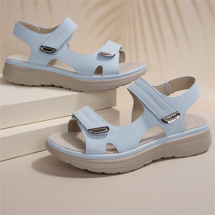 Women's comfort sandals with thick platform sole and adjustable Velcro straps Mune Fashion