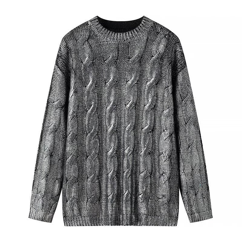 Women's Oversized Cable Knit Sweater with Round Neck Mune Fashion