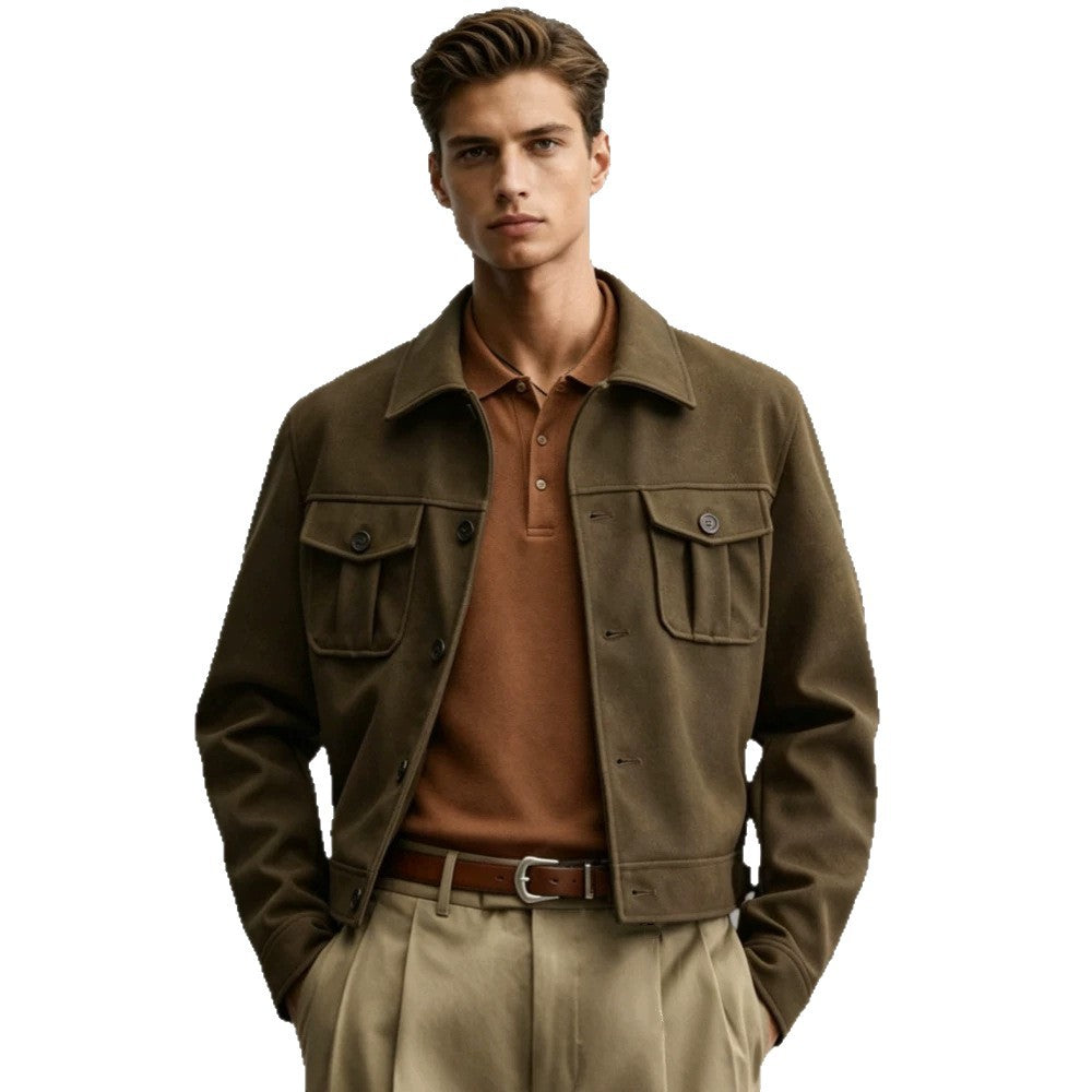 Men's Fashion Short Jacket with Large Pockets