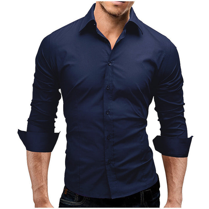 Men's tailored business shirt with cutaway collar and stretch cotton blend Mune Fashion