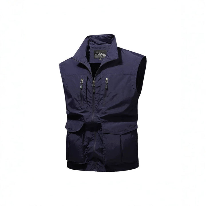 Men's Travel Performance Vest with High Collar, Water-Repellent Microfiber and Multiple Pockets Mune Fashion