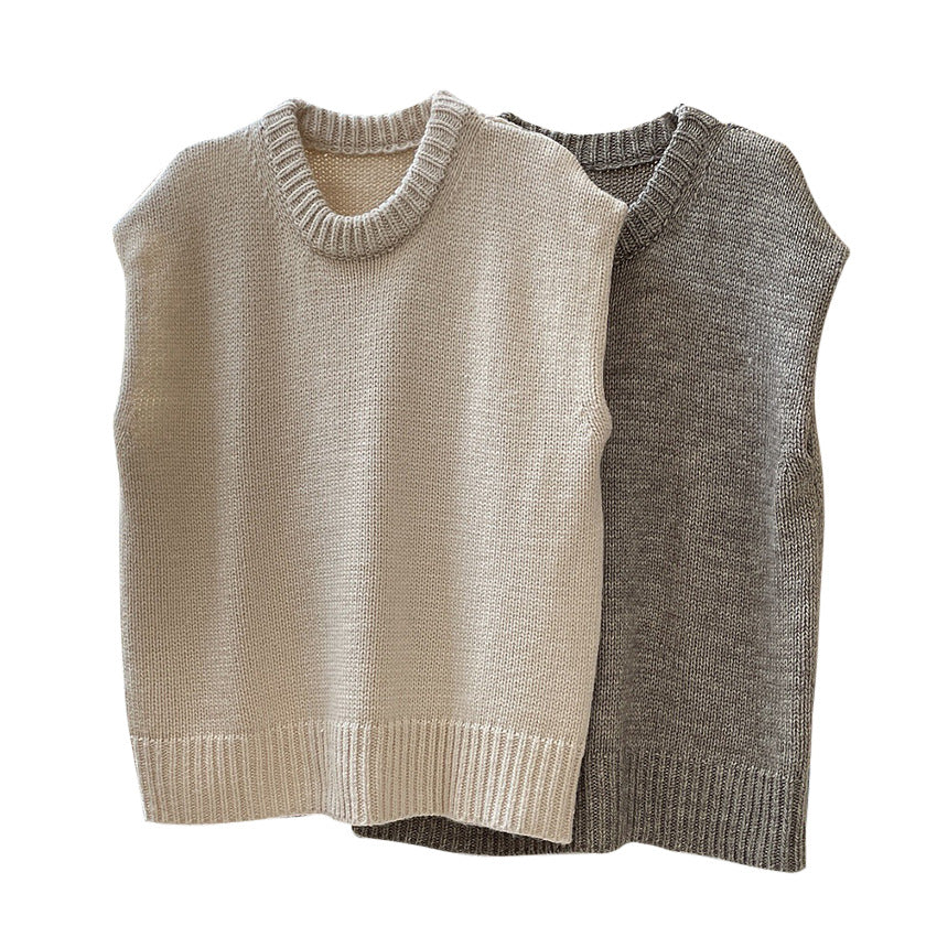 Women’s Oversize Sleeveless Chunky Knit Vest with Wide Ribbed Hem Mune Fashion