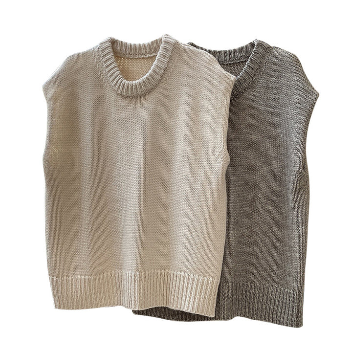 Women’s Oversize Sleeveless Chunky Knit Vest with Wide Ribbed Hem Mune Fashion