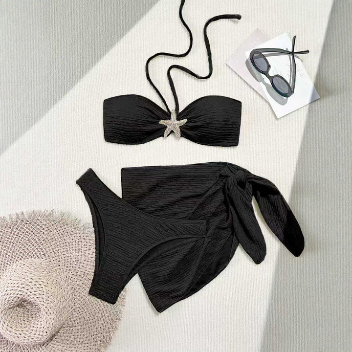 Ladies bandeau bikini with stylish wrap towel Mune Fashion