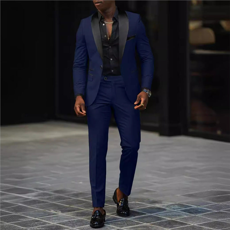 Men's Tailored Tuxedo Set with Shawl Collar and Slim Suit Trousers Mune Fashion