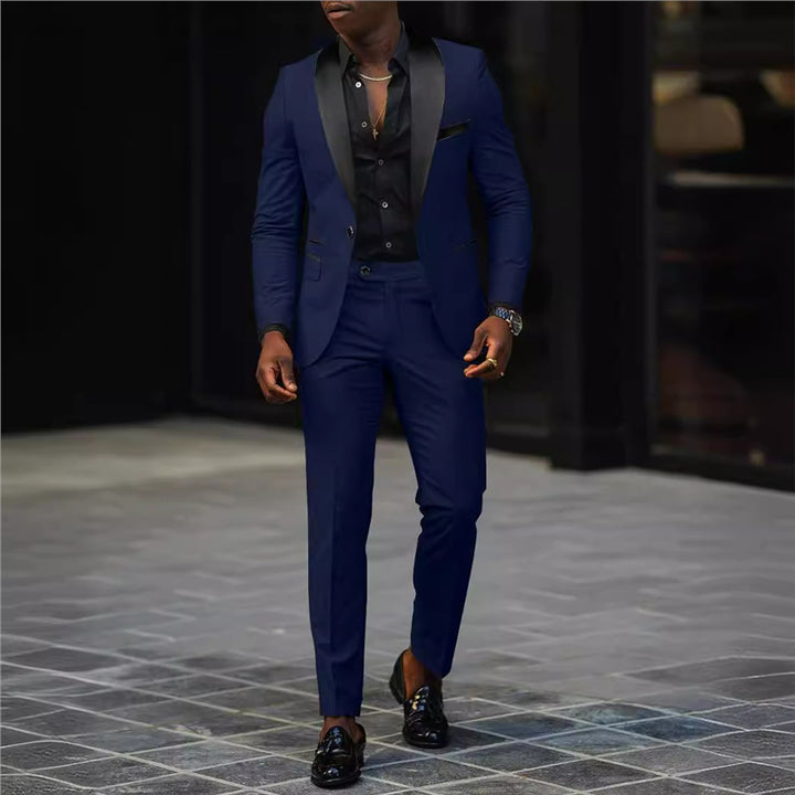 Men's Tailored Tuxedo Set with Shawl Collar and Slim Suit Trousers Mune Fashion