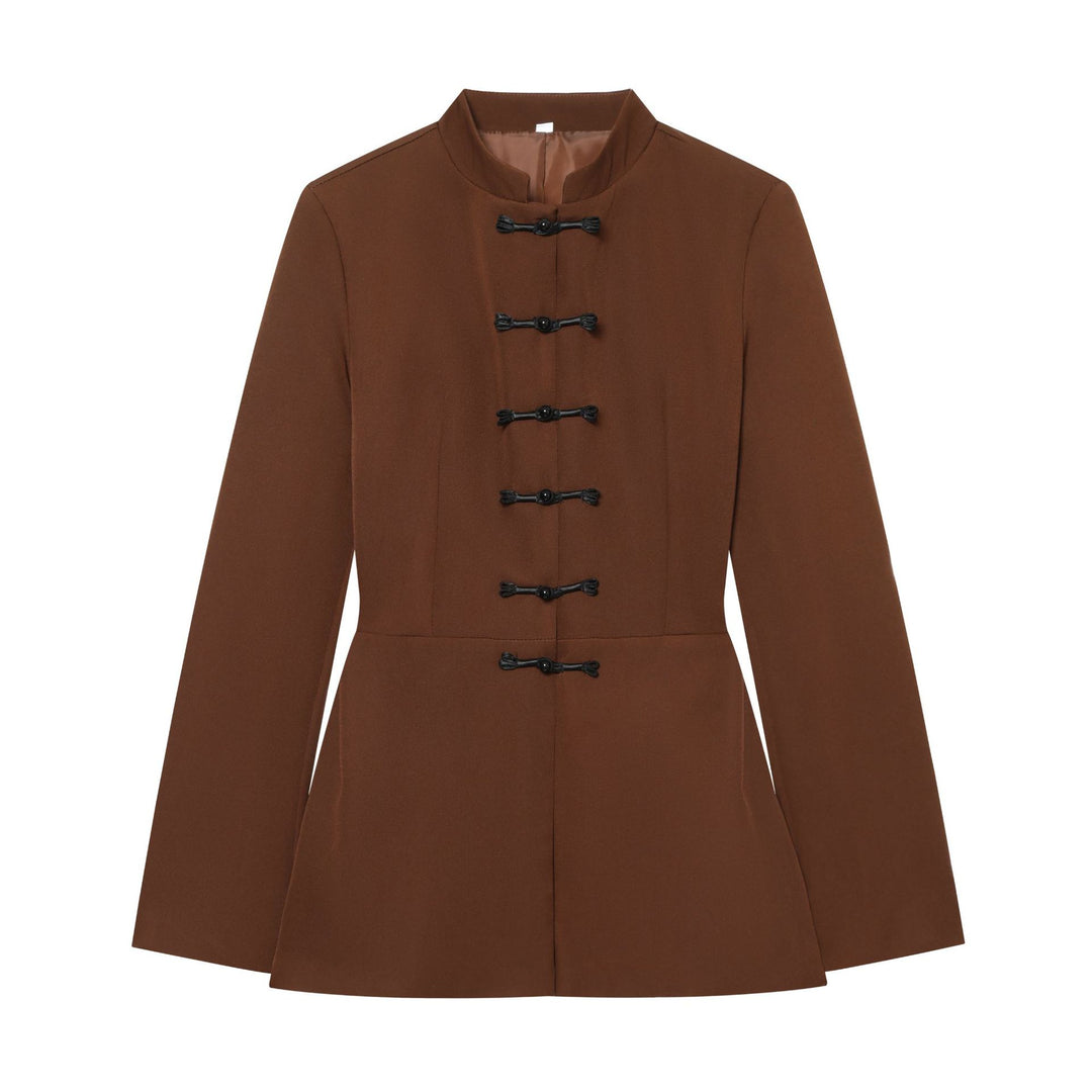 Women's jacket with stand-up collar and Chinese toggle closures Mune Fashion