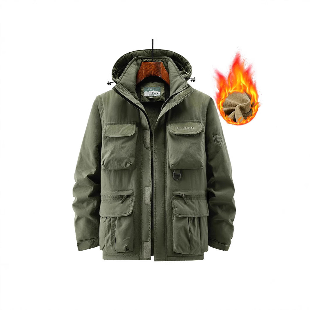 Men's Outdoor Field Jacket with fleece-lined thermal inner lining and multiple pockets Mune Fashion