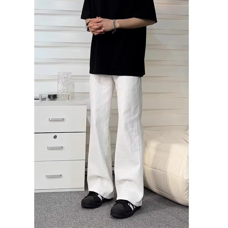 Men's Cotton Blend Pants with Straight Leg, Loose Fit, and Low Rise Mune Fashion