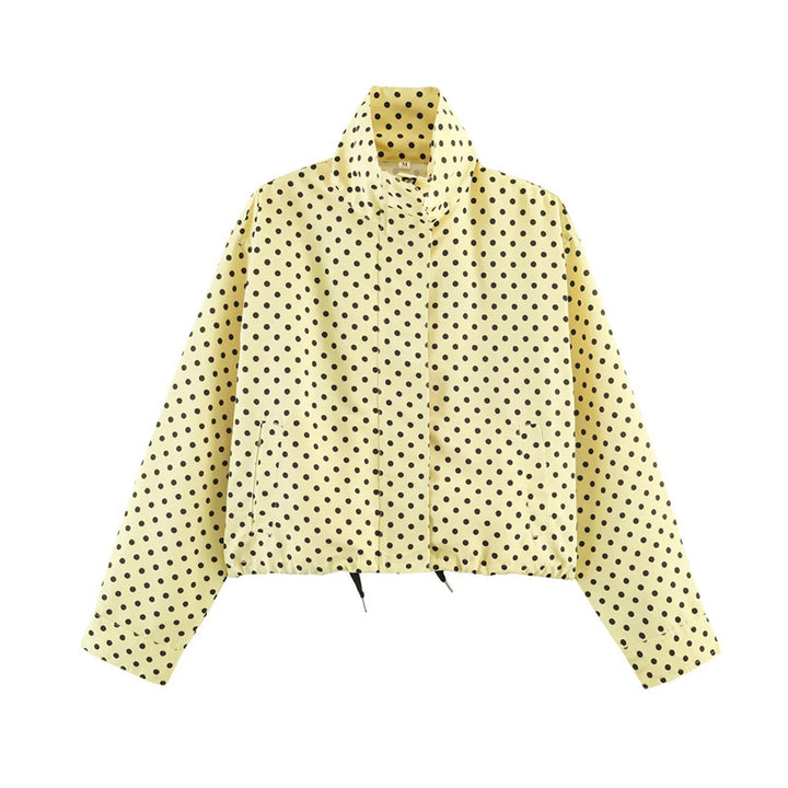Ladies Short Points Utility Jacket with Stand-Up Collar and Drawstring Mune Fashion