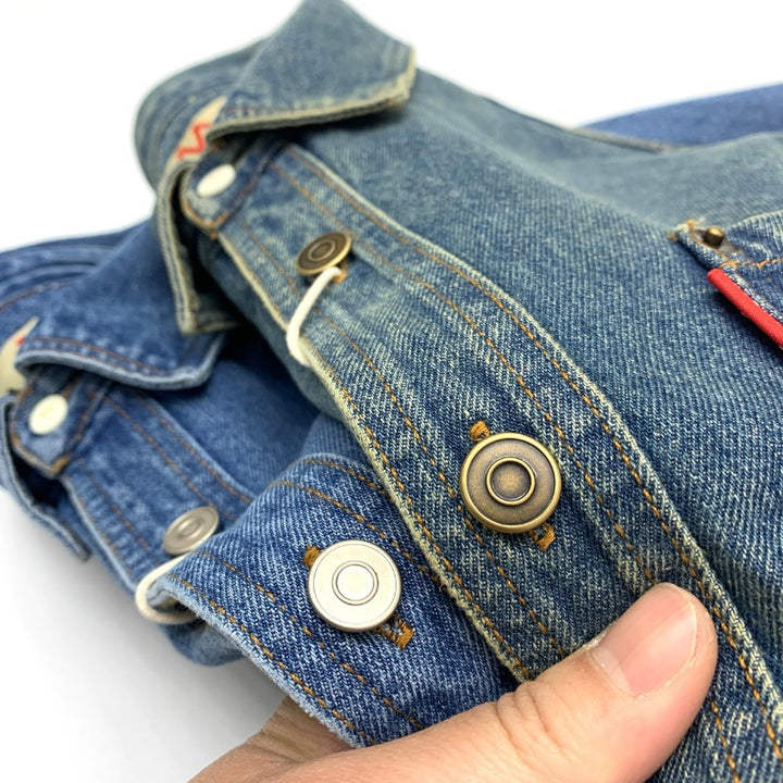 Men's Relaxed Denim Shirt Jacket with Patch Chest Pockets and Rounded Hem Mune Fashion