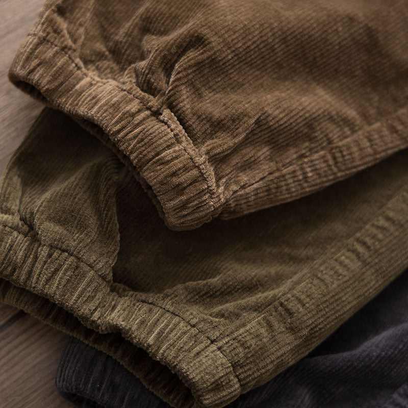 Men's chino jogger pants made of cotton blend with elastic waistband, drawstring, and elastic ankle cuffs Mune Fashion