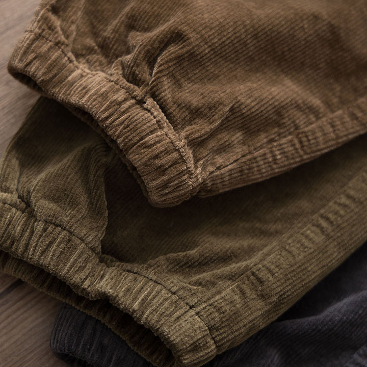 Men's chino jogger pants made of cotton blend with elastic waistband, drawstring, and elastic ankle cuffs Mune Fashion