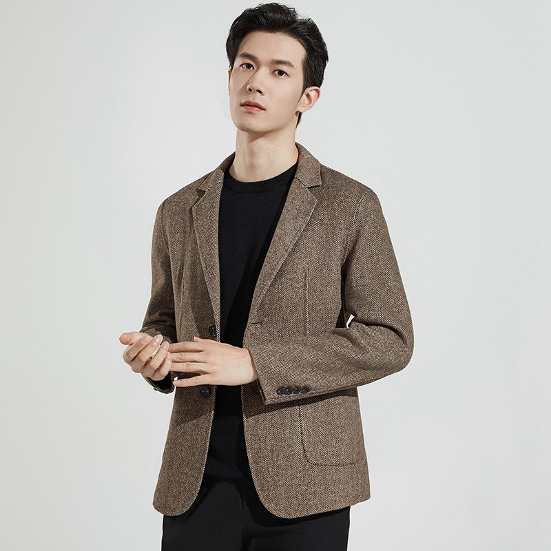 Men's Tailored Herringbone Blazer Drune