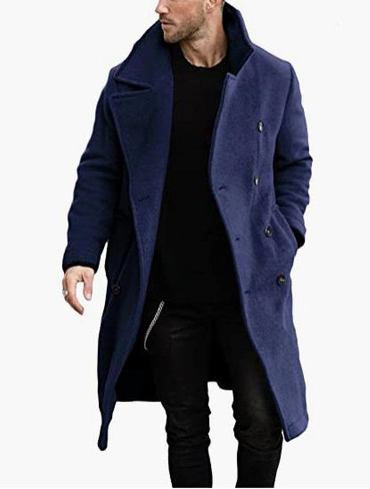 Men's Wool Coat In Modern Double-Breasted Toggle Look Mune