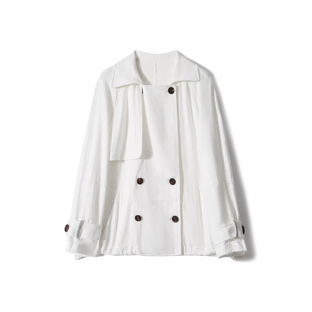Women's Fashionable Transitional Jacket with Double Button Placket Mune Fashion