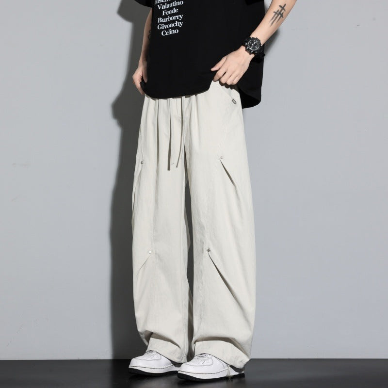 Women Wide Layered Lounge Pants with Cargo Details & Elastic Drawstring Mune Fashion