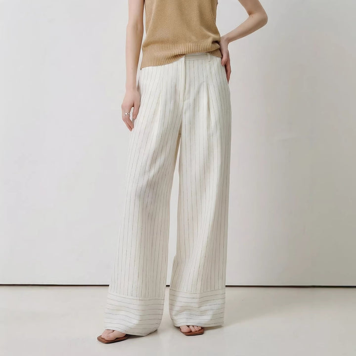 Damen Weite Streifenhose Mune Fashion