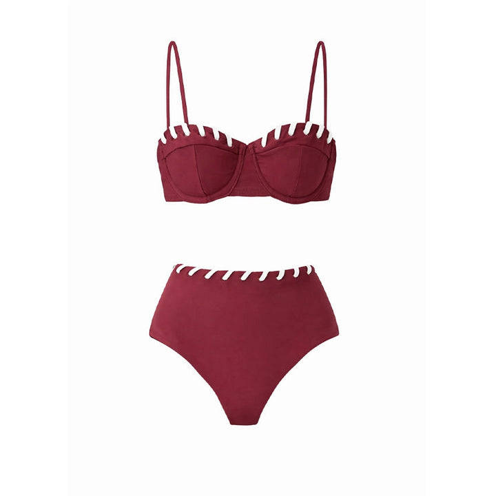 Women's bikini set with fashionable high-waist panties and overalls from Mune Fashion