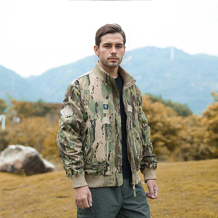 Men's bomber jacket pilot style lightly padded with two-way zipper and arm pocket Mune Fashion