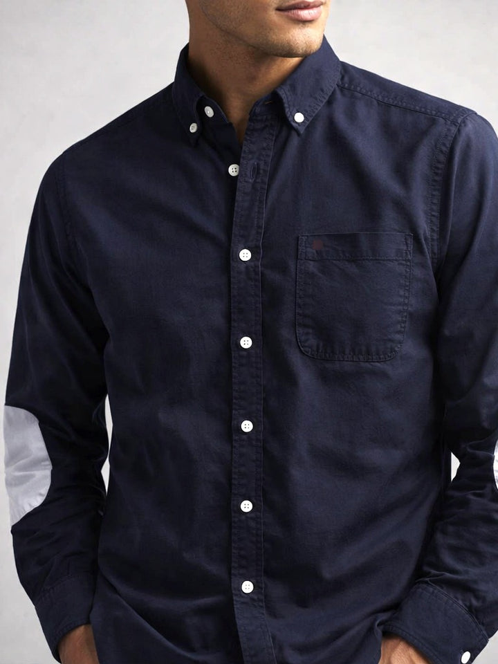 Men's Long Sleeve Shirt with Contrast Sleeves