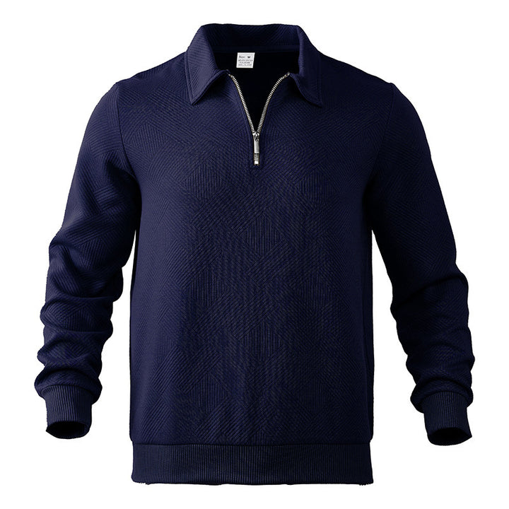 Men's structured half-zip fine-knit sweater with Kent collar and elastic ribbed cuffs Mune Fashion