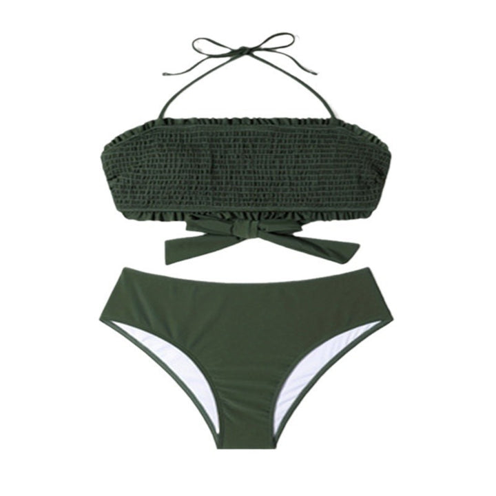 Women's bandeau bikini set with ruffle details and adjustable straps Mune Fashion