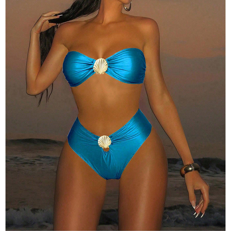 Women Elegant Bikini Set with Fashionable Shell Design Mune Fashion
