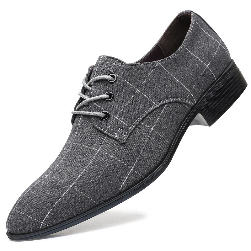 Men's elegant check-patterned derby shoe with narrow pointed shape Mune Fashion