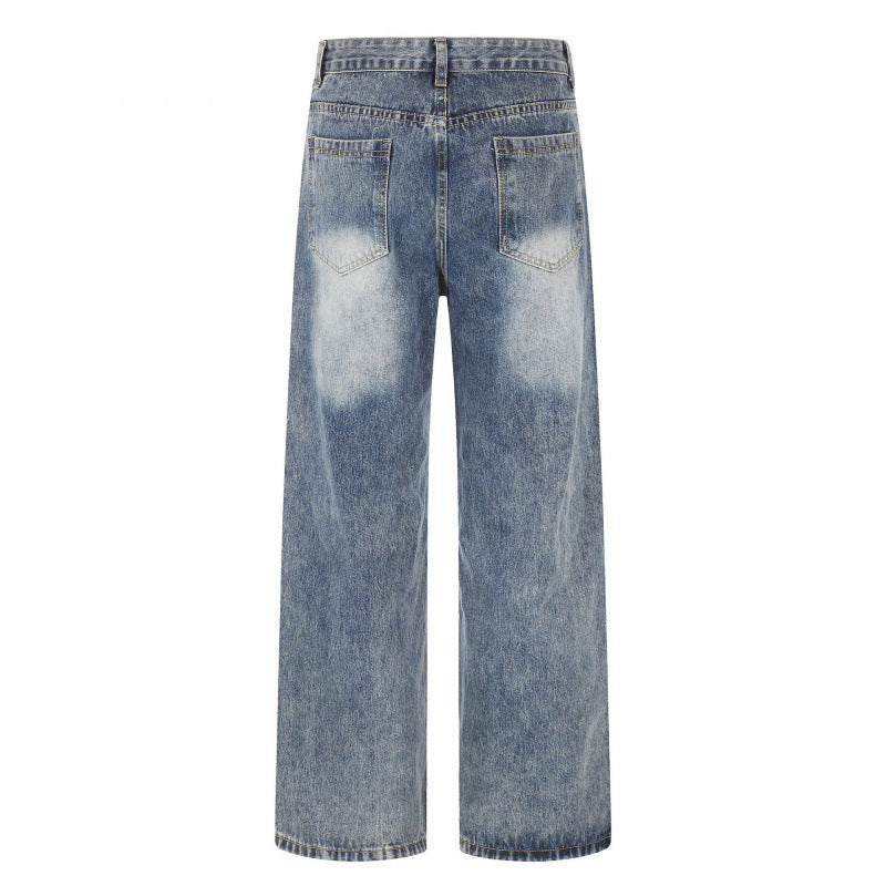Ladies high waist wide jeans in wide leg cut with used effect and light knee bleaching Mune Fashion