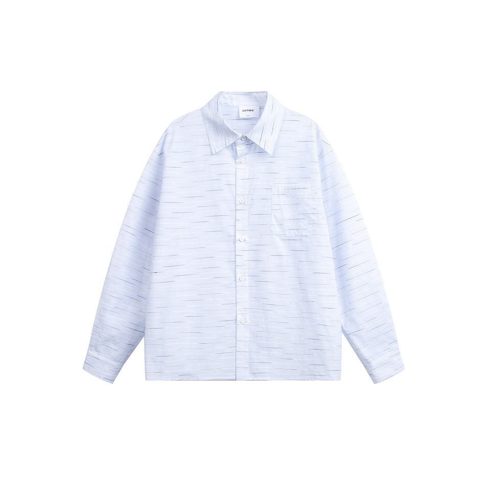 Unisex Loose-fitting oversized shirt made of lightweight cotton blend with Kent collar and chest pocket Mune Fashion