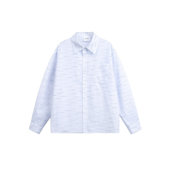 Unisex Loose-fitting oversized shirt made of lightweight cotton blend with Kent collar and chest pocket Mune Fashion
