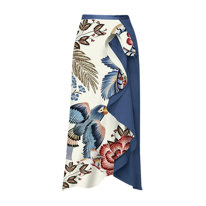 Women's swimsuit set with floral ruffles and tailored shorts Mune Fashion