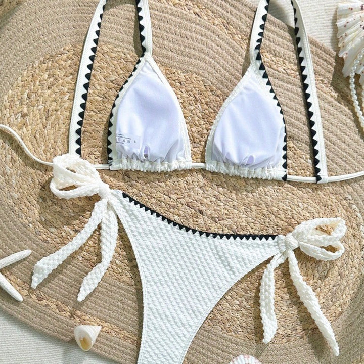 Women's bikini set with intricate ruffle details and adjustable straps Mune Fashion