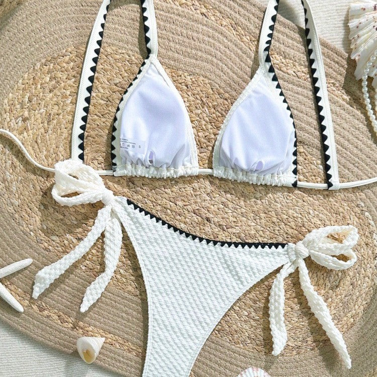 Women's bikini set with intricate ruffle details and adjustable straps Mune Fashion