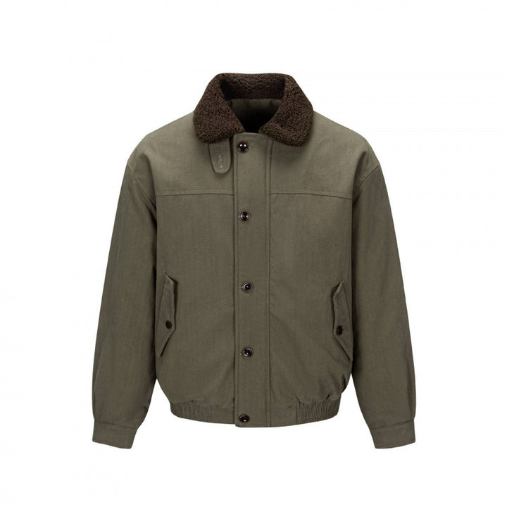 Men's short-cut blouson jacket in field style with teddy collar and flap pockets Mune Fashion