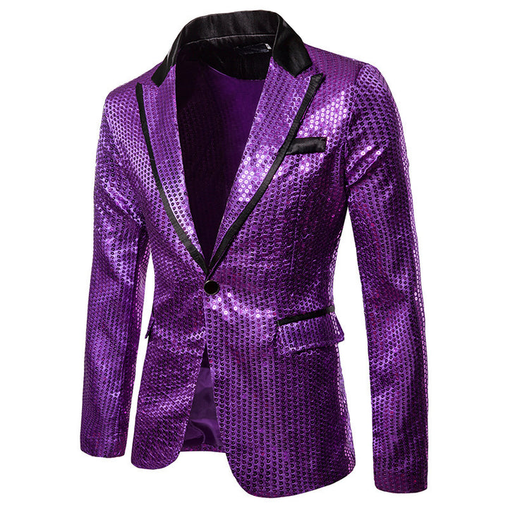 Men's sequined blazer with contrasting lapel and tailored silhouette Mune Fashion