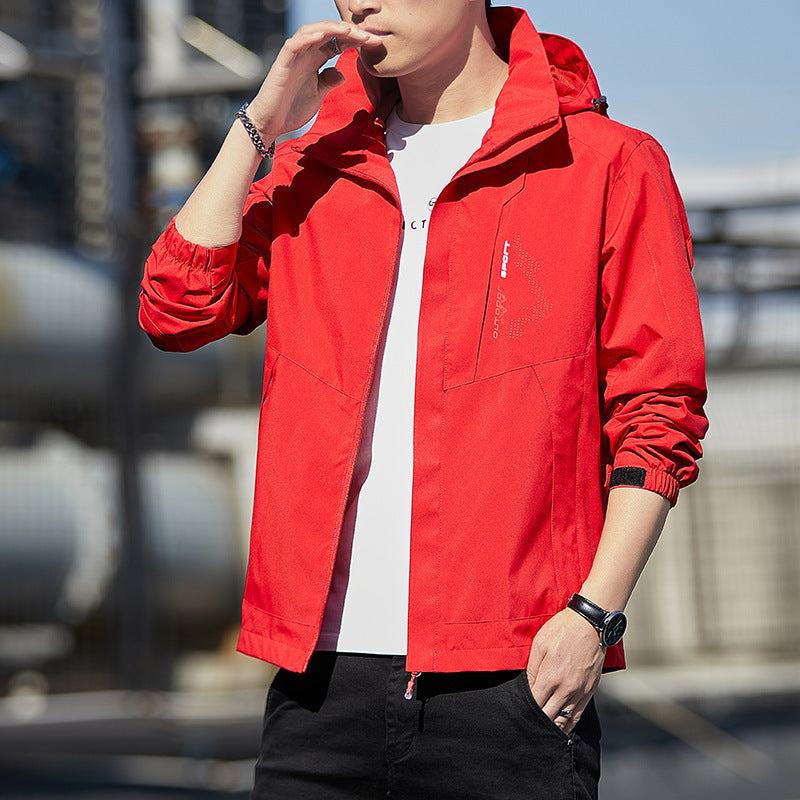 Men's Lightweight Hooded Softshell Jacket with Windproof Membrane and Minimalist Urban Cut Mune Fashion