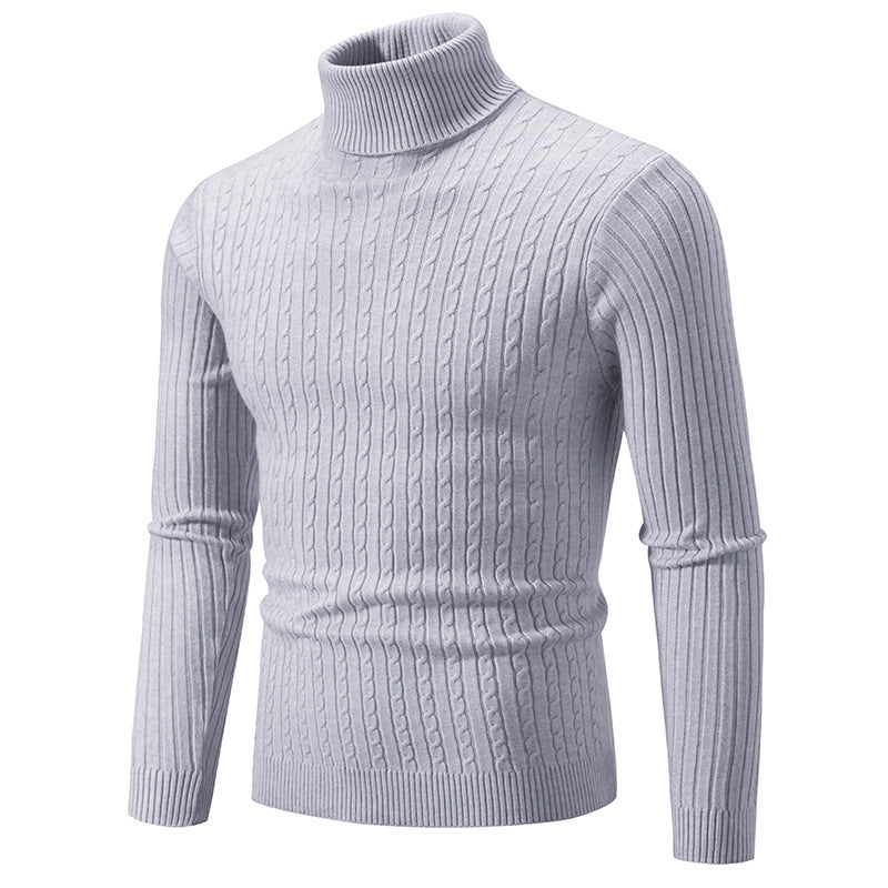 Men's tailored turtleneck sweater made of fine fine-knit fabric with ribbed collar Mune Fashion