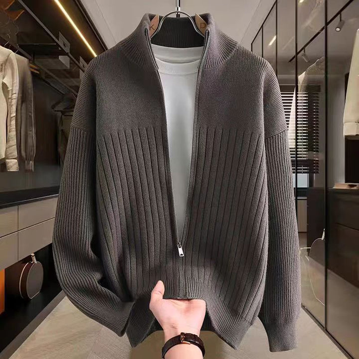 Men's Elegant Cardigan with High Collar Mune Fashion