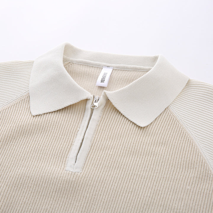 Men's Stylish Pullover with Stand-Up Collar and Zipper Mune Fashion