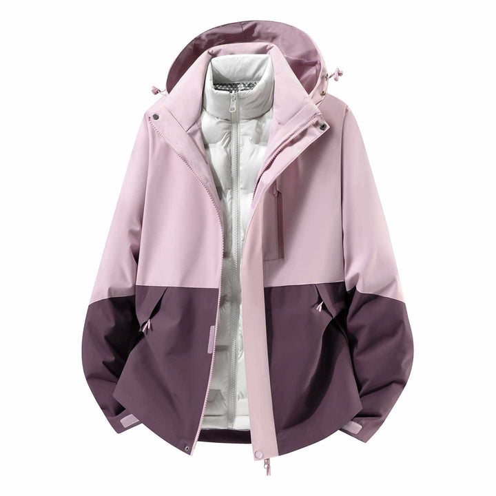 Men's Waterproof Three-Piece Winter Jacket with Removable Down Inner Jacket and Hood Mune Fashion