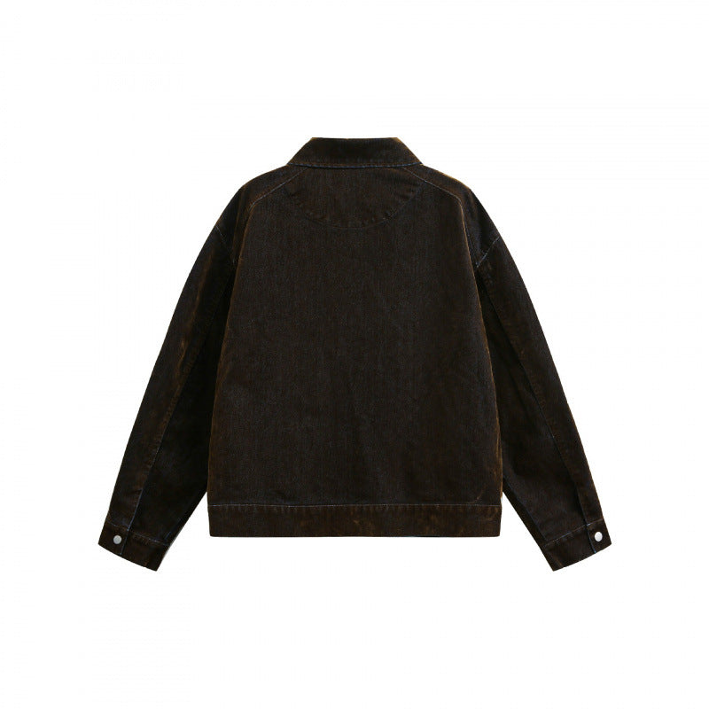 Men's Boxy Cord Blouson Jacket with Metal Zipper, Shirt Collar and Angled Insert Pockets Mune Fashion