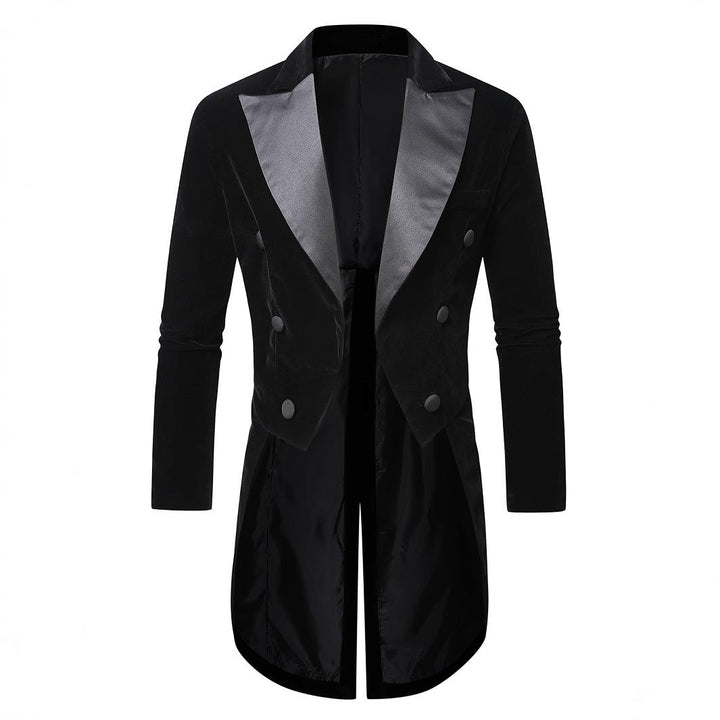 Men's Elegant Velvet Blazer with Modern Cut and Shiny Details Mune