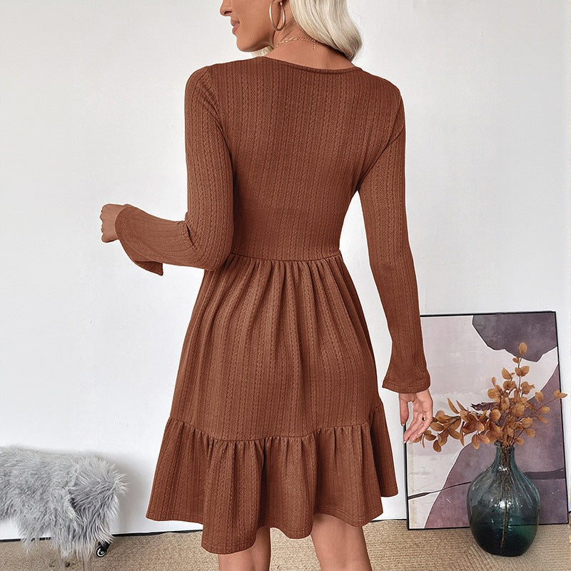 Women's Structured Knit Dress with Heart-Shaped Bustier Detail and Tiered Skirt Mune Fashion