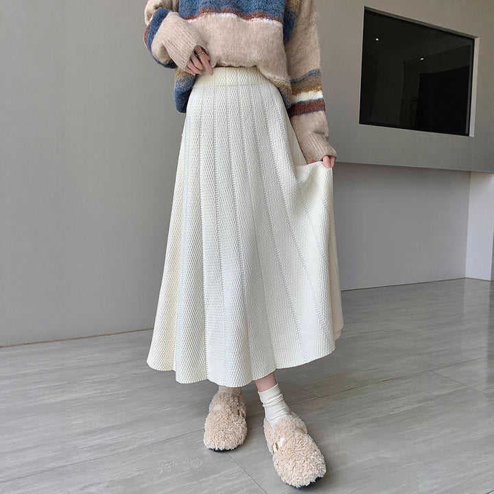 Women Wide Cut Knit Skirt Mune Fashion