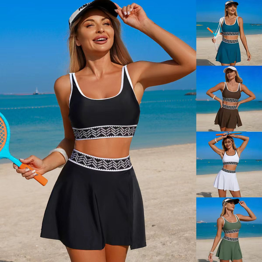 Women's Sporty Bikini Set with Skirt Mune Fashion