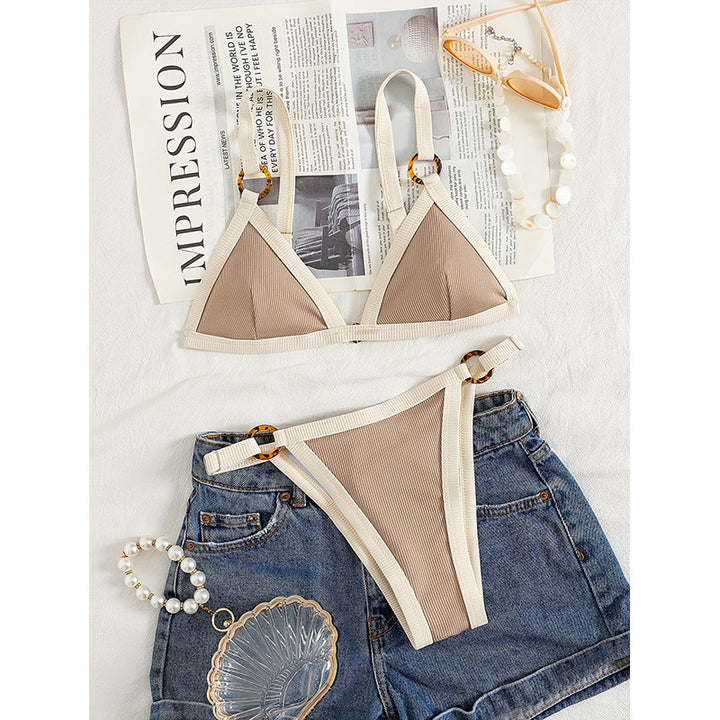 Women's triangle bikini with elegant straps and elaborate design Mune Fashion