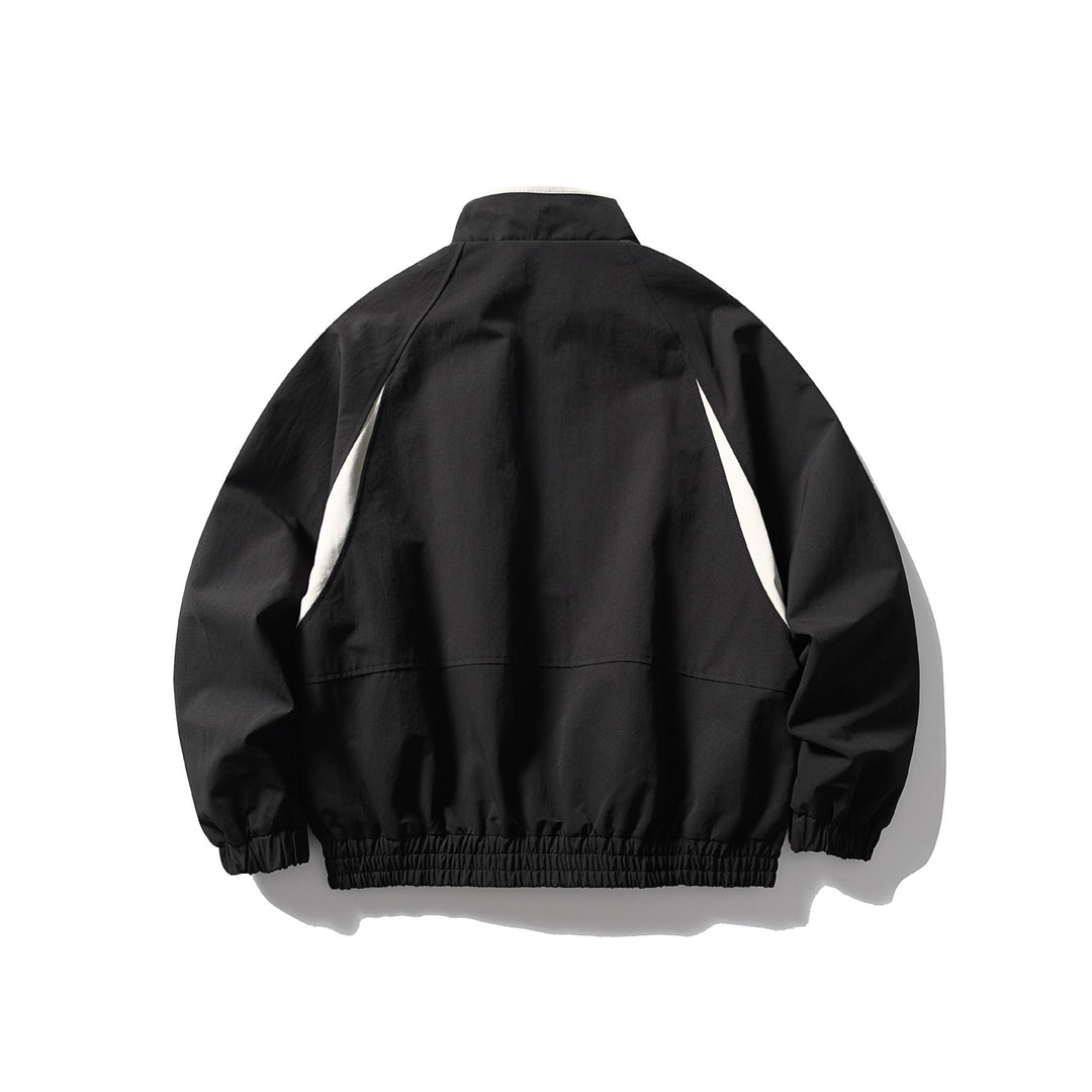 Men's Oversized Bomber Jacket with Stand Collar, Raglan Sleeves, and Elastic Hem Mune Fashion