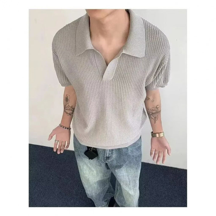 Men's Elegant Polo Shirt with Textured Design Mune Fashion